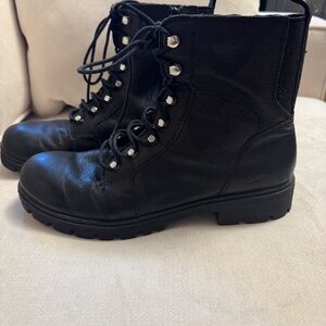 BOC Black Leather Combat Boots